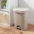 7.7 Gallon Step‑On Trash Can with Locking Lid, Gray Glossy Rectangular Plastic Garbage Bin, Hands‑Free Indoor Waste Container Fits 8‑Gallon Trash Bags