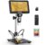 7” HDMI Digital Microscope,1200X Coin Microscope with IPS Screen, 16MP Soldering Microscope with Lights, 8.5” Long Stand, View Entire Coin, Compatible with PC/TV, 32GB Card