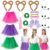 7ilaewen 16Pcs Halloween Chipmunk Costume Outfit Accessories for Women Girl