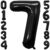 7 Number Balloon Black 40 inch Big Foil Mylar 7th Balloons for 7 Year Old Boy Girl Birthday Party Decorations Wedding Anniversary Events Supplies