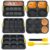 7 Pcs Silicone Baking Molds Set, Nonstick Bread Cake Pans for Multi Oval Shapes, Hamburger Buns and Bread Loaf, Oven Safe Bakeware Kit, Easy Release Kitchen Tool Set