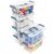 7Qt Storage Bins with Lids,6-Pack Clear Stackable storage containers with lids Buckle Latches.Perfect for LEGO, Crafts, Office Supplies, and Dorm Room Organization，Blue