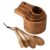 8-Piece Acacia Wood Nesting Measuring Cups and Spoons Set, Laser Engraved Precision Markings, for Baking & Cooking, Gift for Bakers Chefs Home Cooks, Rustic Farmhouse Kitchen Decor