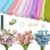 800Pcs Pipe Cleaners Flower Making Kit, 13 Colors Craft Stem Set with Instruction, Floral Tapes, Hot Glue Sticks & Gift Ribbon for DIY Bouquet, Birthday Party Supplies, Home Decor