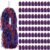 80PCS Cheerleading Pom Poms Metallic Foil Plastic Pom Poms for Football Basketball Sports Squads Dancing Party Stage Performance Celebration (Red Blue)