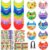 80UncleKimby 20Sets Summer Felt Visor Hats Crafts Kits Bulk, DIY Beach Sun Visor Hat Activities with Stickers for Hawaiian/Luau/Under-the-Sea Party Supplies