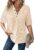Hoodies for Women Oversized Waffle Knit V-Neck Summer Top