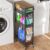 Utility Slim Rolling Storage Cart with Wheels, 4 Tier Narrow Metal Kitchen Cart Bathroom Laundry Room Organization Trolley with Wood Rack and Removable Mesh Basket for Small Space, 7.1IN Black