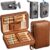 BZWBZ Travel Cigar Case Set, Brown Leather