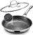 SNOWCLAD Non Stick Frying Pans,12-Inch Stainless Steel Skillet,Pan with Lid | Hybrid Nonstick | PFOA-Free | Non-Toxic | Induction Compatible | Oven & Dishwasher Safe