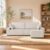 Boneless Cloud Couch, 96″ l-Shaped Sleeper Sofa with Chaise Lounge, Premium Corduroy Fabric, 1200 Lbs Support, Modern Small Couch for Living Room