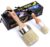 Chalk Paint Brushes Set, Pack of 2 Wax Brush – 2.5 Inches Large, Natural Bristles, Perfect for Furniture Painting, Stencils, Waxing – No Shedding, Superior Paint Pick-Up & Release