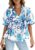 PRETTYGARDEN Womens Boho Floral Babydoll Tunic Tops