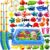 CozyBomB™ Magnetic Fishing Toys Game Set for Kids | Water Table Bathtub Kiddie Pool Party Pole Rod Net, Outdoor Plastic Floating Fish, Toddler Bath Color Ocean Sea Animals Birthday Gift Age 3-5 6 4-8