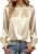 FUNLINGO Womens Silk Satin Long Sleeve Tops