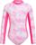 JiAmy Girls One Piece Swimsuit Long Sleeve Zip Bathing Suit