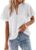 APROLIVE Womens V Neck Crochet Swiss Dot Shirts