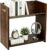 Desktop Bookshelf, 2 Tier Desk Shelf Organizer, Wood Office Tabletop Bookcase, Small Tabletop Book Rack, Portable Mini Bookcase for Book Display, Office, Home, Bedroom, Storage and Display