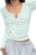 DOOKTTKER Striped Scoop Neck Cropped Tops