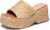 ANCOMAFIO Womens Raffia Platform Sandals