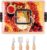 CAWIU Charcuterie Board with Lid and Handle – Portable Travel Design Bamboo Cheese Board Set with 4 Cheese Tools, Gift for Housewarming, Weddings, Picnics (8 Compartments, Black)