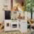 TaoHFE White Corner Play Kitchen with Lights,Kitchen Set for Kids Ages 3-8,White Kids Toy Kitchen Set with Pretend Play Accessories Playset for Kid