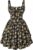 Scarlet Darkness Floral Mini Corset Dress Women Teens Sundress with Pockets | Floral mini dress with adjustable straps, square neck, smocked back, left hidden zip, side pockets, flowy dual-layer hem