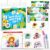 JUPITEARTH 3-in-1 Pack Mess Free Coloring Book Set,Reusable Water Painting Book with 2 Refillable Water Pens 28 Pages, Educational Activity Toys for Toddlers