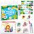 JUPITEARTH 28 Pages 3-in-1 Pack Mess Free Coloring Book Set for Toddlers | Reusable Water Painting Book with 2 Refillable Water Pens,Educational Activity Toys for Toddlers