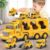 Beby Buty 5 in 1 Construction Trucks Cars Toys for Toddlers 3-5 | Boy Toddler Car Truck Toys with Light Sound, Includes Crane, Mixer, Bulldozer & Excavator, Birthday Gifts for 3 4 5 Year Boys