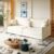 81.9″ King Pull Out Sofa Bed, 3-in-1 Velvet Convertible Sleeper Sofa, Beige