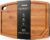 Astercook Large Bamboo Cutting Board, Deep Carbonized Wooden Chopping Board with Juice Groove and Handle, Kitchen Prep & Serving Board for Meat, Vegetables, Bread and Charcuterie