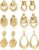 ÌF ME 6 Pairs Gold Plated Knot Earrings