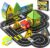 GobiDex Mini Magnetic Tiles Road Set with 2 Cars for Kids Ages 3+