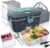 COZYEXPERT Electric-Lunch-Box-Heated-Food-Warmer 100W Heating Lunchbox for Adults 1.8L Portable Food Heater for Work/Car, 12V/24V/110-230V Lonchera Eléctrica Portátil with Fork Spoon (Gray+Green)