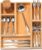 Vincona Bamboo Drawer Organizers Set, 5-Piece Multi-Use Wood Storage Organizers, Desk Drawer Tray for Kitchen, Bathroom, Office, Dresser, Bamboo Box Bin for Jewelry, Makeup, Junk, Gadgets