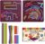 Large Sensory Activity Board, Silicone Fidget Toy for Autism, ADHD & Stress Relief, Double-Sided Quiet Montessori Fine Motor Skills Toy Gift for 3+ Kids, Adults with 36 Strips Portable Bag (Berry)
