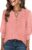 ANRABESS Womens 3/4 Sleeve Henley Blouse