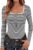 Zeagoo Long Sleeve Shirts for Women Fall Clothes Black Striped Basic Tops