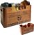 Upgraded Acacia Wood Kitchen Utensil Holder, Large Farmhouse Countertop Wooden Cooking Organizer with 3 DIY Storage Modes, Rustic Container for Counter, Island & Dining Room