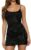 LINGSWALLOW Womens Floral Embroidered Mesh Dresses
