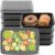 28oz Meal Prep Containers [50-Pack], Reusable Bento Box with Easy-Snap Leakproof Lids – Microwave, Dishwasher & Freezer Safe Food Storage, BPA-Free Plastic Lunch Containers (Black)