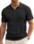 JEMLDL Mens Textured Cable-Knit Polo Shirt