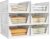 Pinkpum 6 Pack Closet Organizers Storage Bins, Stackable Plastic Drawer Basket for Clothing, Stackable Storage Bins Shelf Storage Container for Closet Wardrobe Bedroom Bathroom Office White