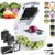 18-in-1 Vegetable Chopper Mandoline Slicer for Kitchen, Food Chopper with Container, Veggie Cutter, Onion Mincer Tomato Dicer, Fruit Slicer Spiralizer, Cheese Grater, Kitchen Gadgets House Essentials