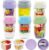Miuyhji 6 Pack Overnight Oats Containers with Lids, Jars for Overnight Oats | Chia Pudding Jars with Lids, Chia Seed Pudding Jars with Folding Spoons & Divided Compartments for Fruit & Nuts