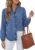 BISUAL Women Button Down Jean Shirt