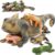 Lizard Stuffed Animal with 4 Babies, 27“ Gray Chameleon Plush Toy | Soft Reptile Plushies; Zipper Belly Storage; Hide-and-Seek Pretend Play; Birthday and Christmas Gift for Kids