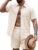 BAPHITY Men’s Textured Stripe Shirt & Shorts