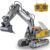 KIZJORYA Remote Control Excavator, Toys for Boys Age 6-12, Rechargeable 11 CH RC Construction Vehicles Truck with Sound Light Metal Shovel, Birthday for Kids 7 8 9 10+ Year Old(2.4 GHz)